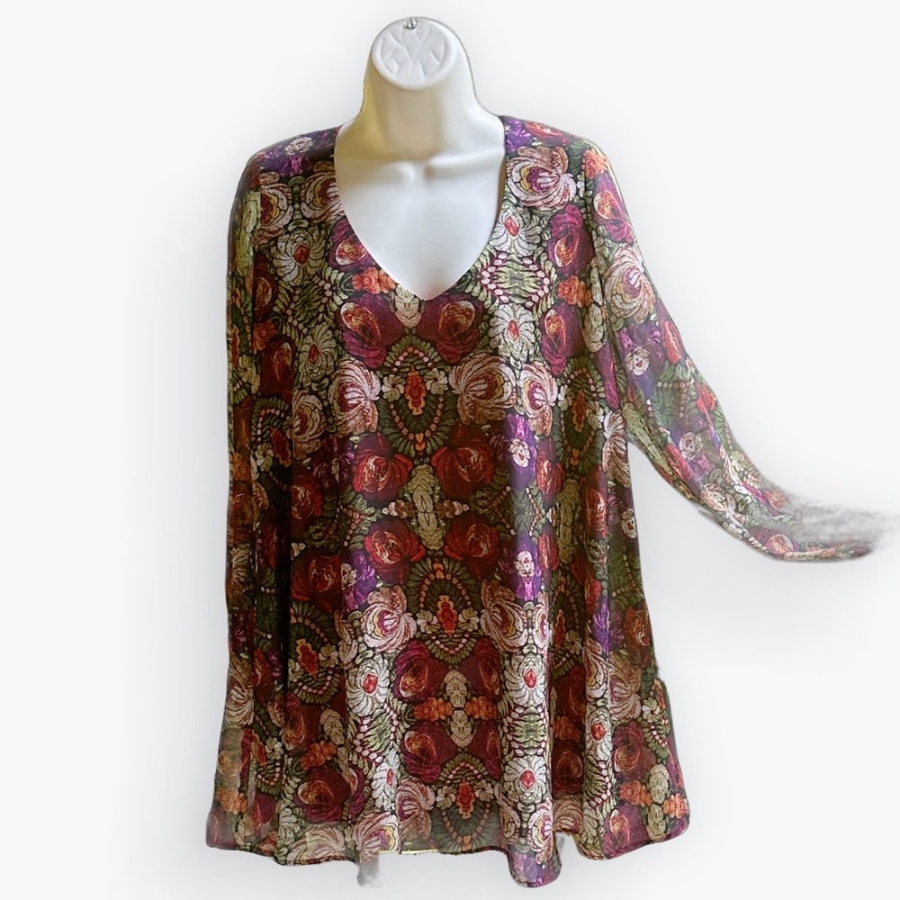 Ethereal Romantic Boho Wild Jewel Floral Babydoll Show Me Your MuMu Mini Dress~L